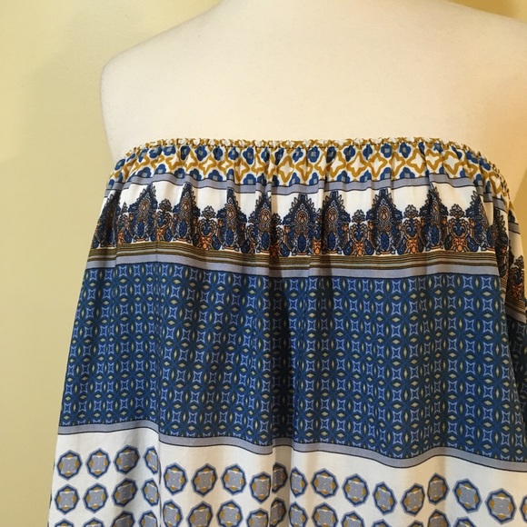 💥 CLEARANCE Off Shoulder Geo Print Cropped Blouse - Picture 6 of 8